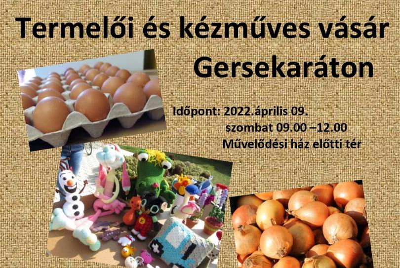 Szombaton jra termeli s kzmves vsr egy kis kzmveskedssel.